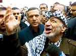A Gaza, avec le leader palestinien Yasser Arafat (1929-2004)